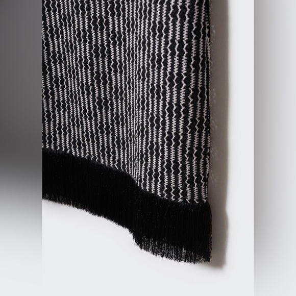 Mango asymmetrical black dress with fringe detail NWT - Picture 6 of 6